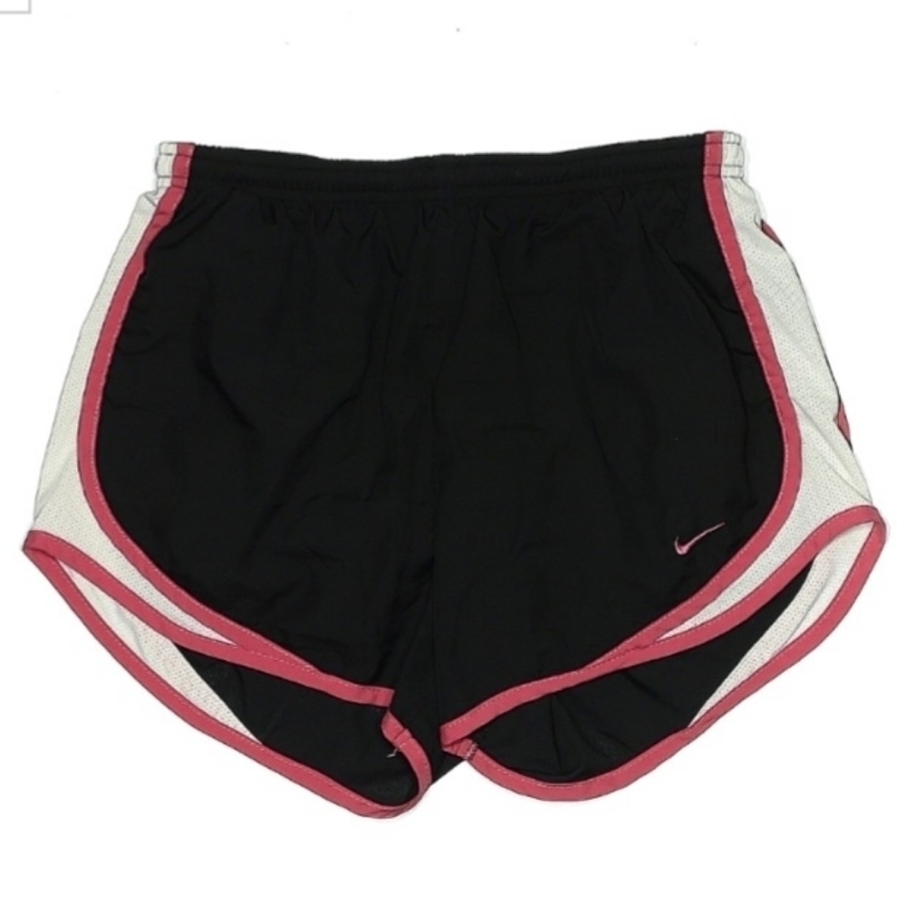 Nike Dri Fit Black Pink Athletic Mesh Lined Running Shorts Women's Size Small S